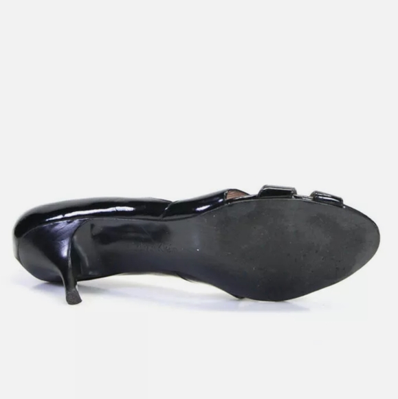 Calvin klein PATENT LEATHER PEEP TOE PUMP BLACK 10 - Picture 4 of 4